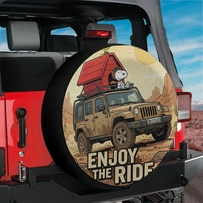 Snoopy Jeep Spare Tire Cover – Enjoy The Ride Off Road Style - PersonalizedFury