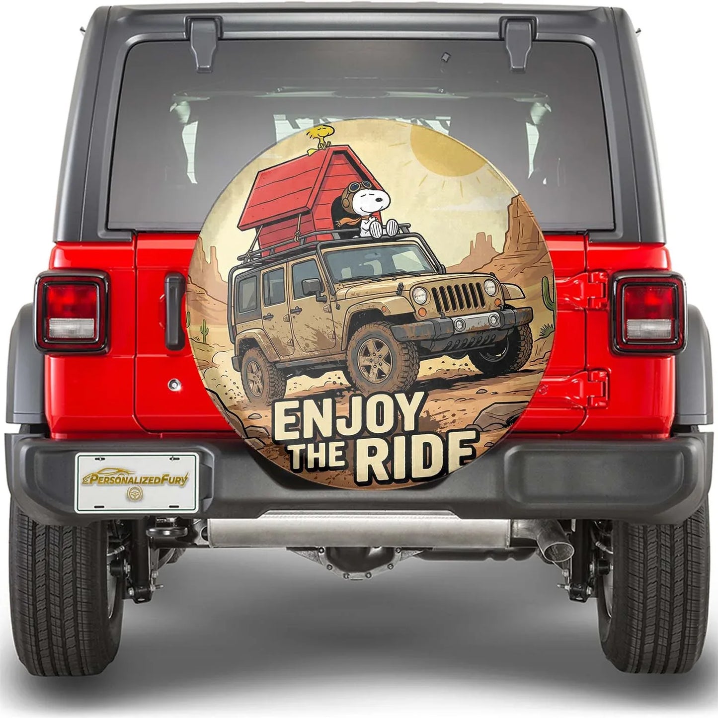 Snoopy Jeep Spare Tire Cover – Enjoy The Ride Off Road Style - PersonalizedFury