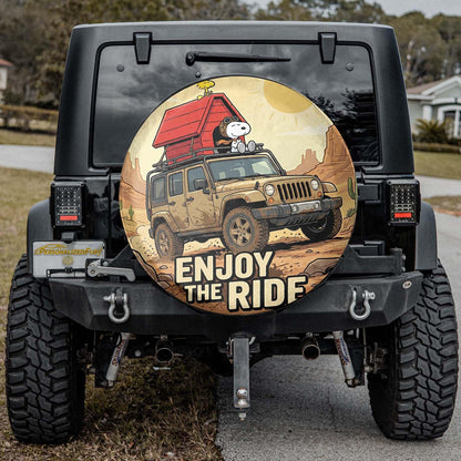 Snoopy Jeep Spare Tire Cover – Enjoy The Ride Off Road Style - PersonalizedFury