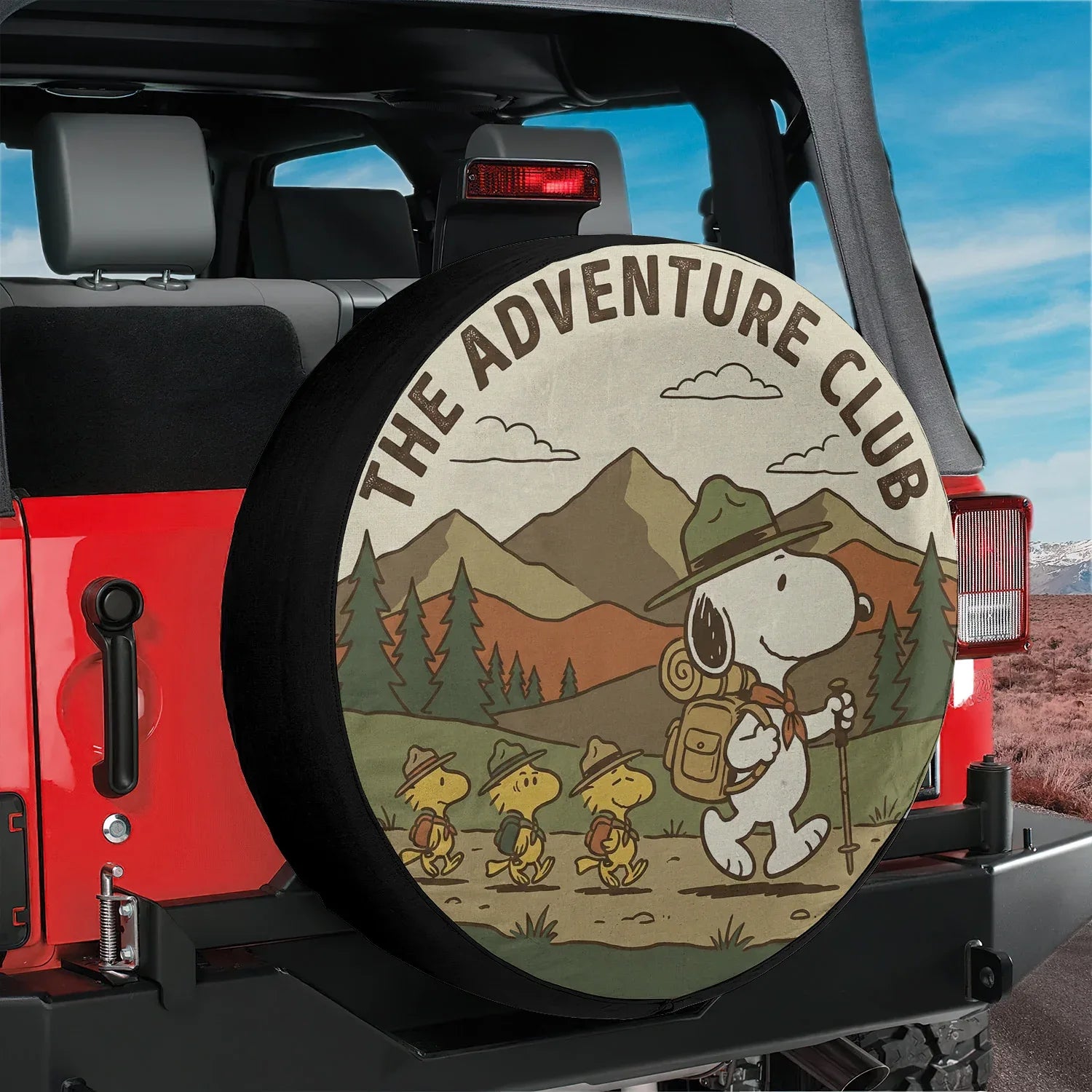 Snoopy Jeep Spare Tire Cover – The Adventure Club Design - PersonalizedFury