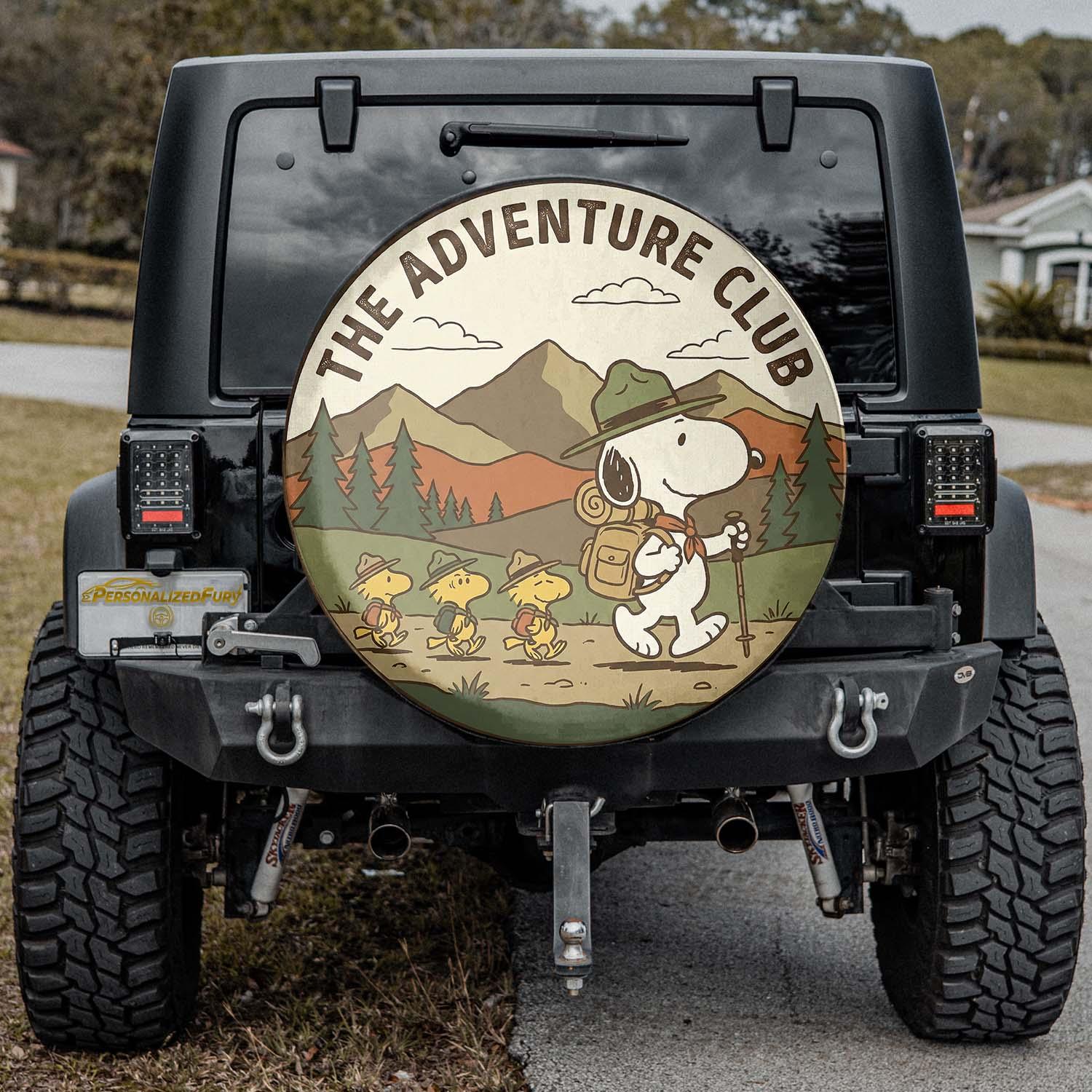 Snoopy Jeep Spare Tire Cover – The Adventure Club Design - PersonalizedFury