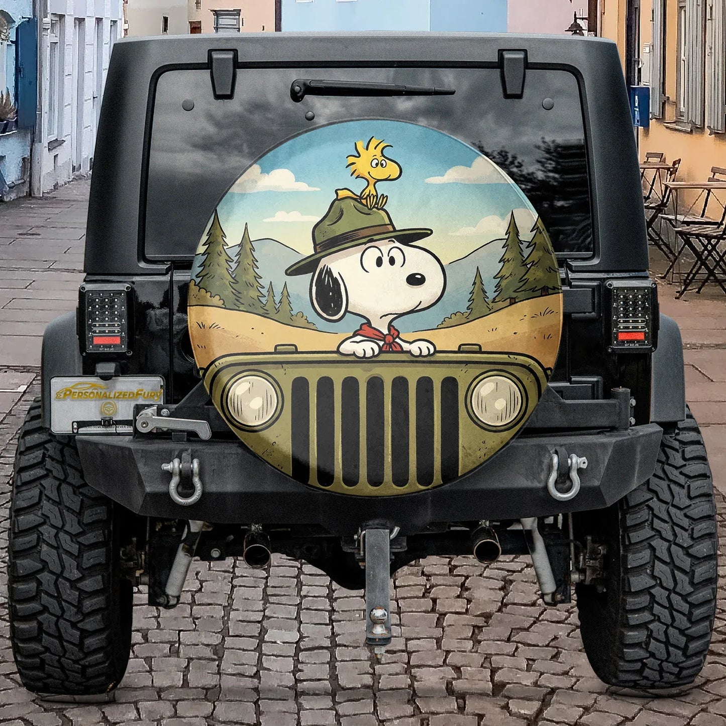 Snoopy Leather Jeep Spare Tire Cover - PersonalizedFury