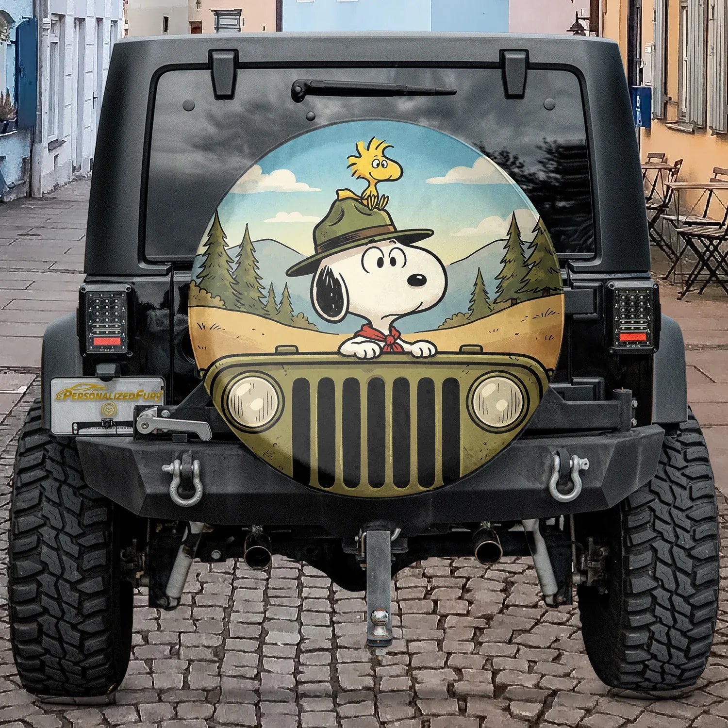 Snoopy Leather Jeep Spare Tire Cover - PersonalizedFury