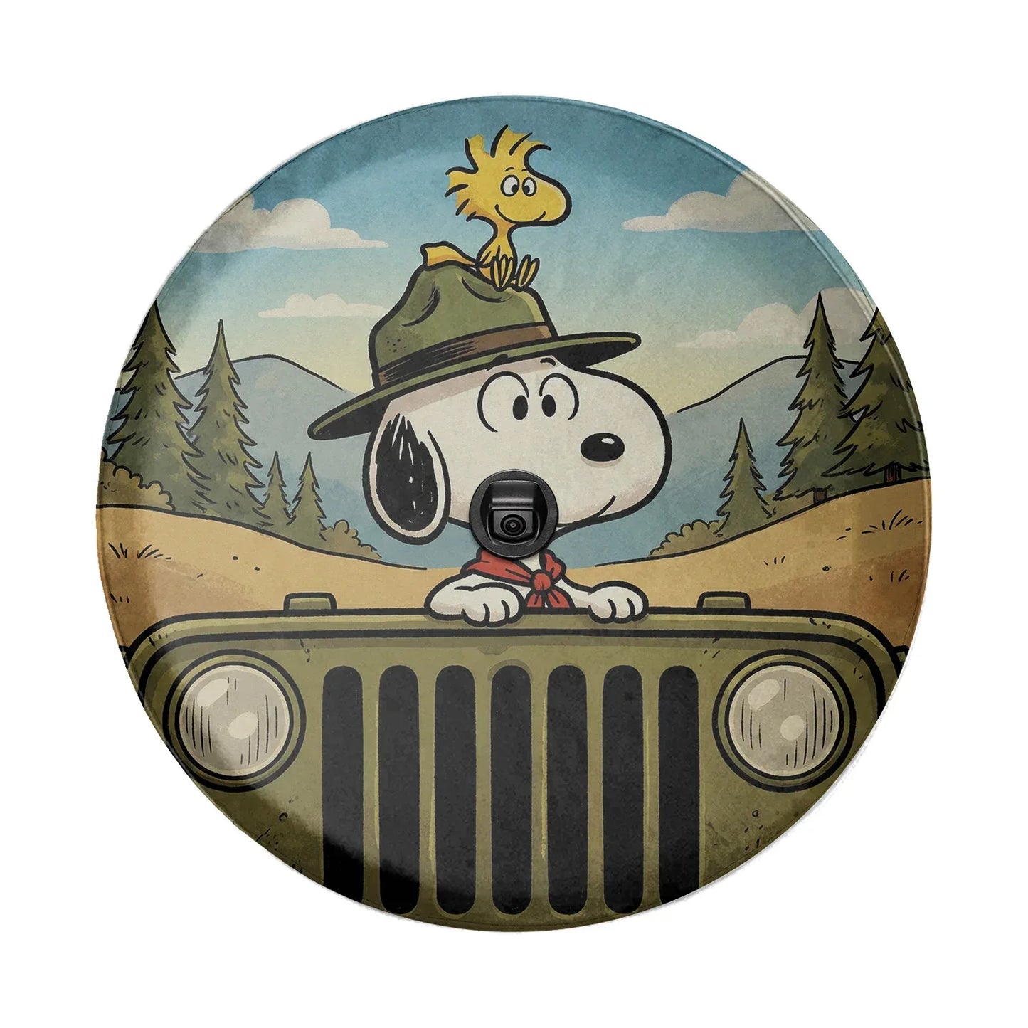 Snoopy Leather Jeep Spare Tire Cover - PersonalizedFury