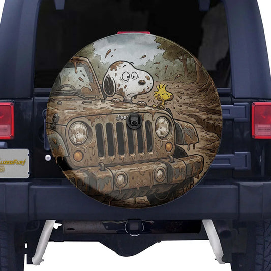 Snoopy Leather Jeep Spare Tire Cover – Funny Road Trip - PersonalizedFury