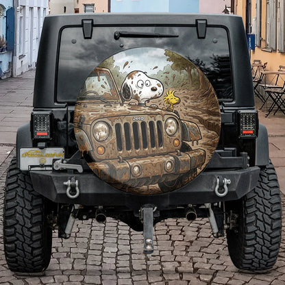Snoopy Leather Jeep Spare Tire Cover – Funny Road Trip - PersonalizedFury