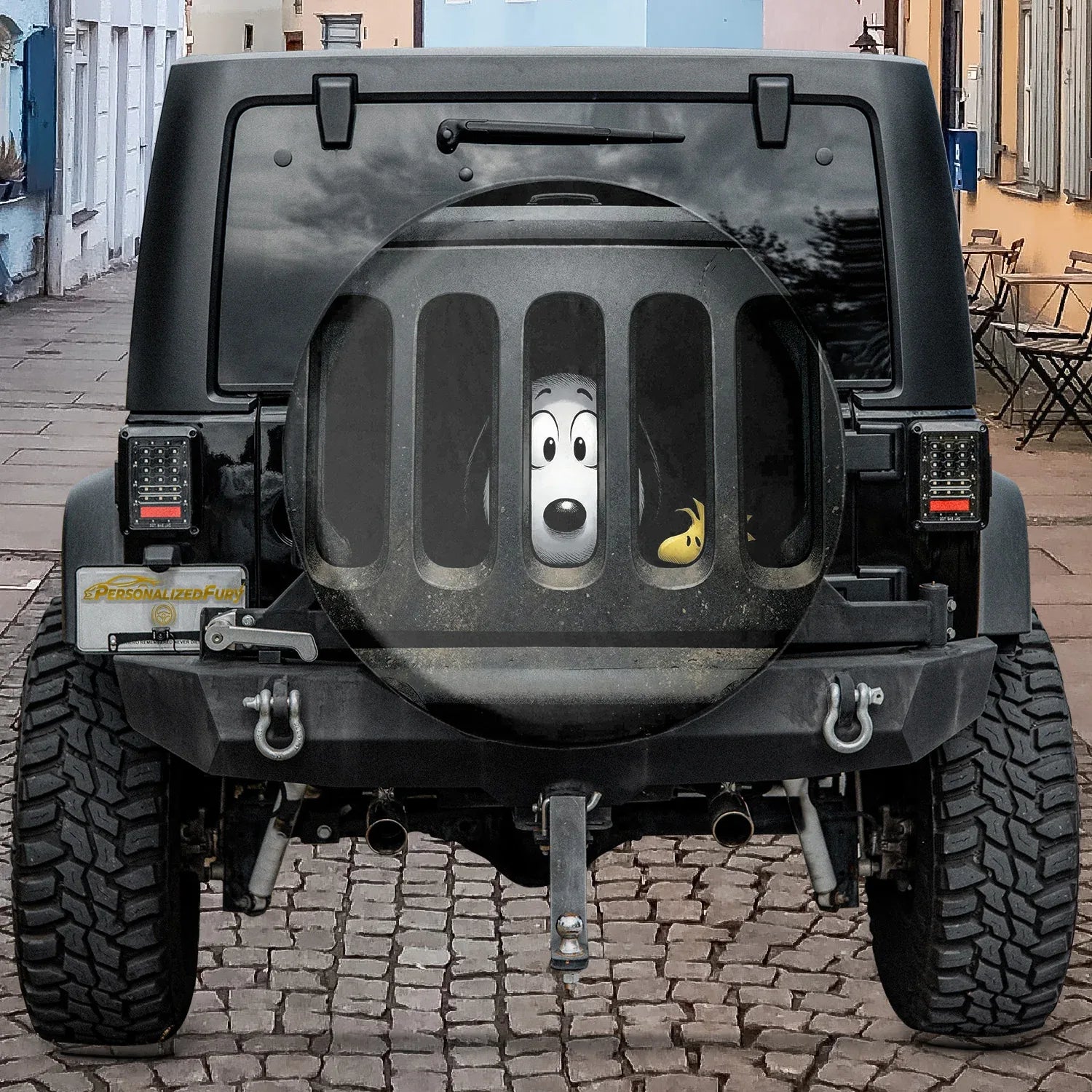 Snoopy Leather Jeep Spare Tire Cover – Funny Road Trip Style - PersonalizedFury