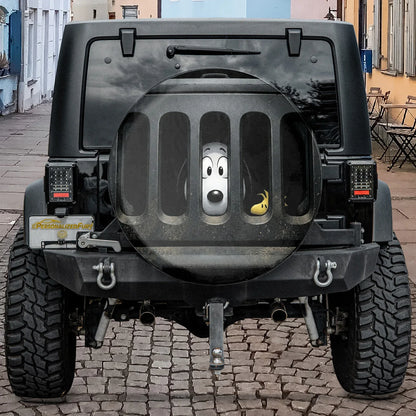 Snoopy Leather Jeep Spare Tire Cover – Funny Road Trip Style - PersonalizedFury