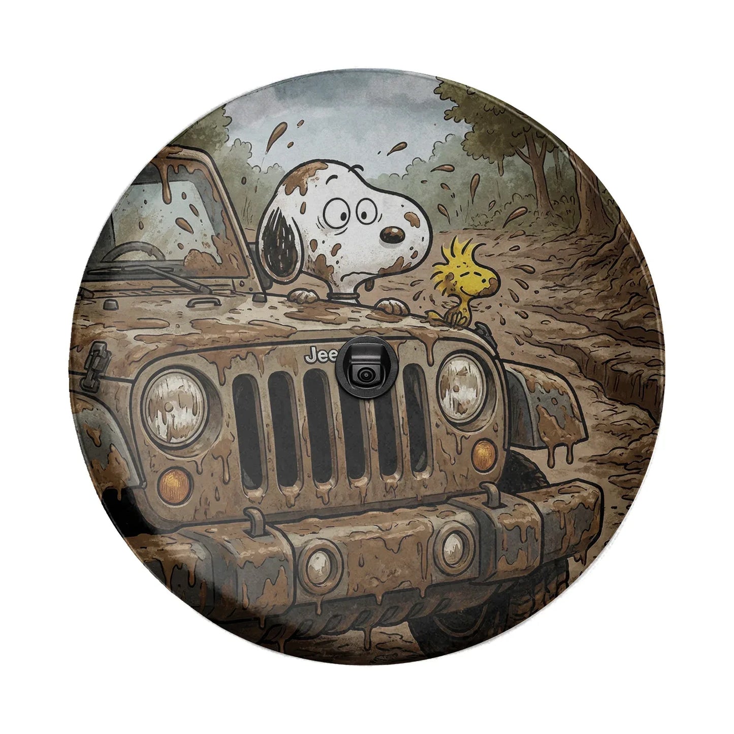 Snoopy Leather Jeep Spare Tire Cover – Funny Road Trip - PersonalizedFury