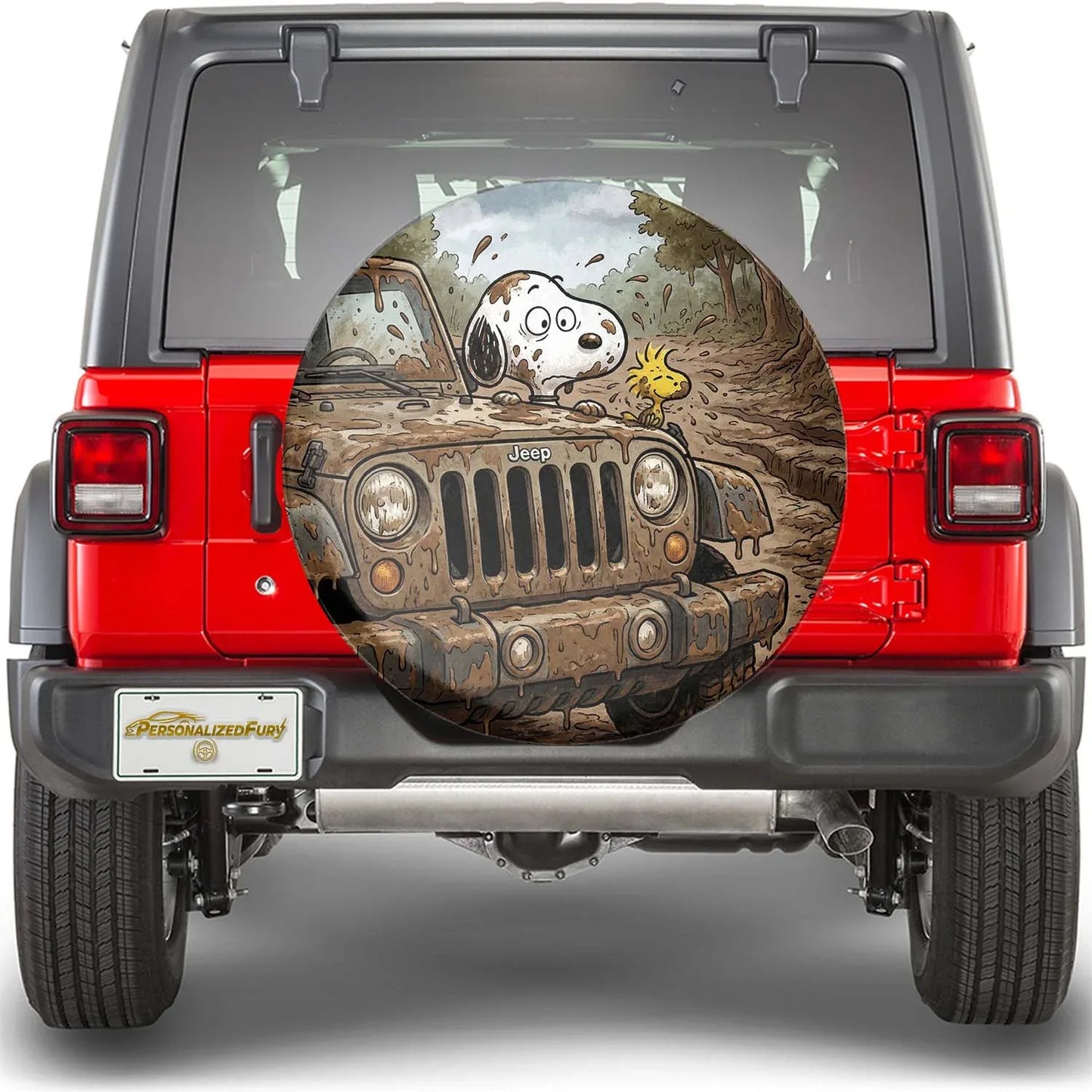 Snoopy Leather Jeep Spare Tire Cover – Funny Road Trip - PersonalizedFury