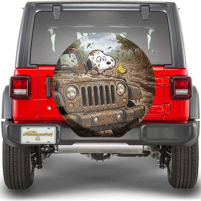 Snoopy Leather Jeep Spare Tire Cover – Funny Road Trip - PersonalizedFury