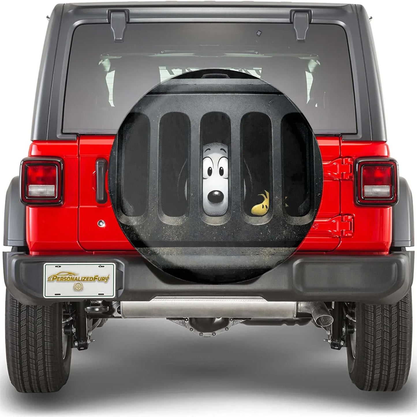 Snoopy Leather Jeep Spare Tire Cover – Funny Road Trip Style - PersonalizedFury