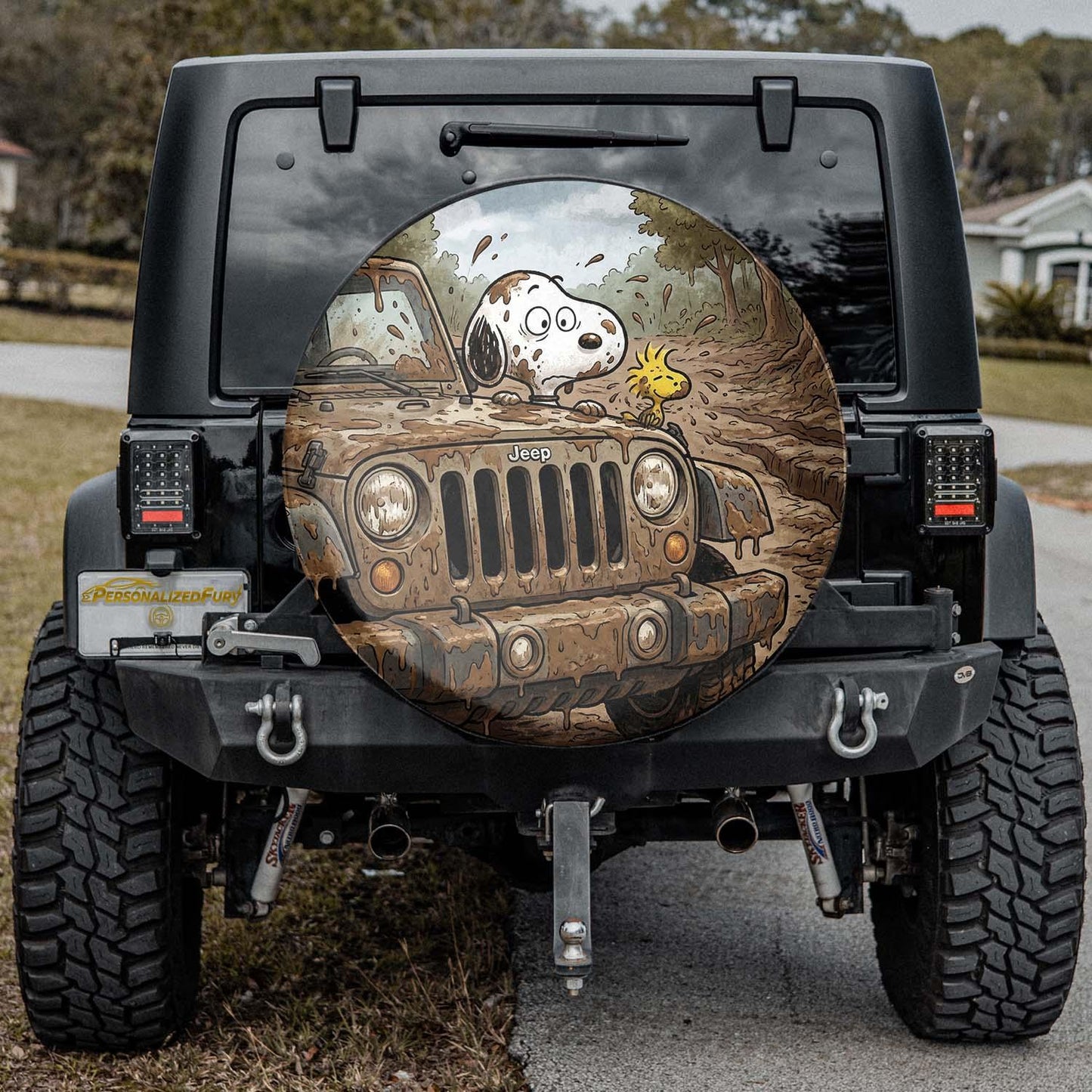 Snoopy Leather Jeep Spare Tire Cover – Funny Road Trip - PersonalizedFury