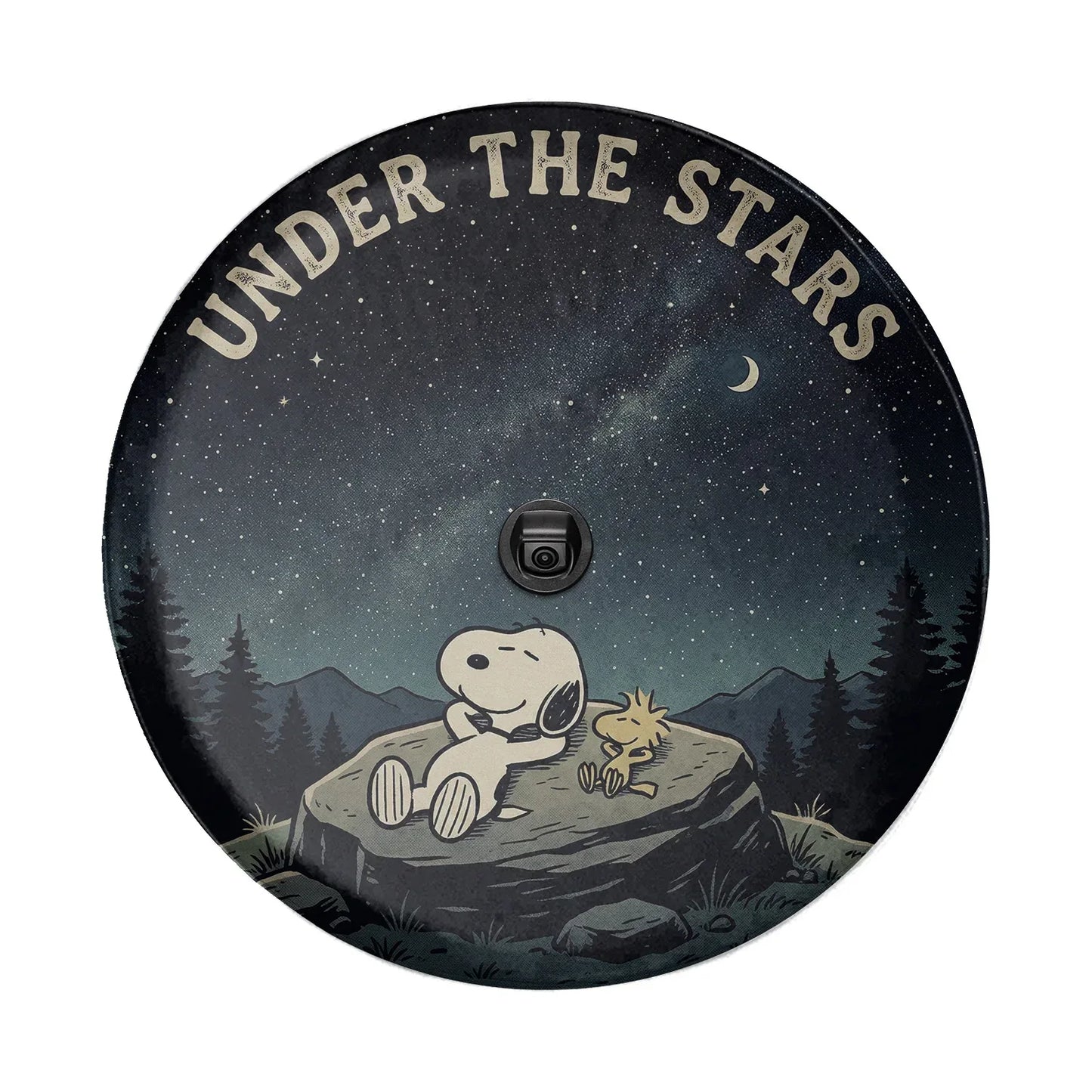 Snoopy Leather Jeep Spare Tire Cover – Under The Stars Night Adventure - PersonalizedFury