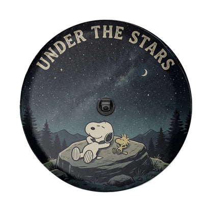 Snoopy Leather Jeep Spare Tire Cover – Under The Stars Night Adventure - PersonalizedFury