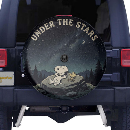 Snoopy Leather Jeep Spare Tire Cover – Under The Stars Night Adventure - PersonalizedFury