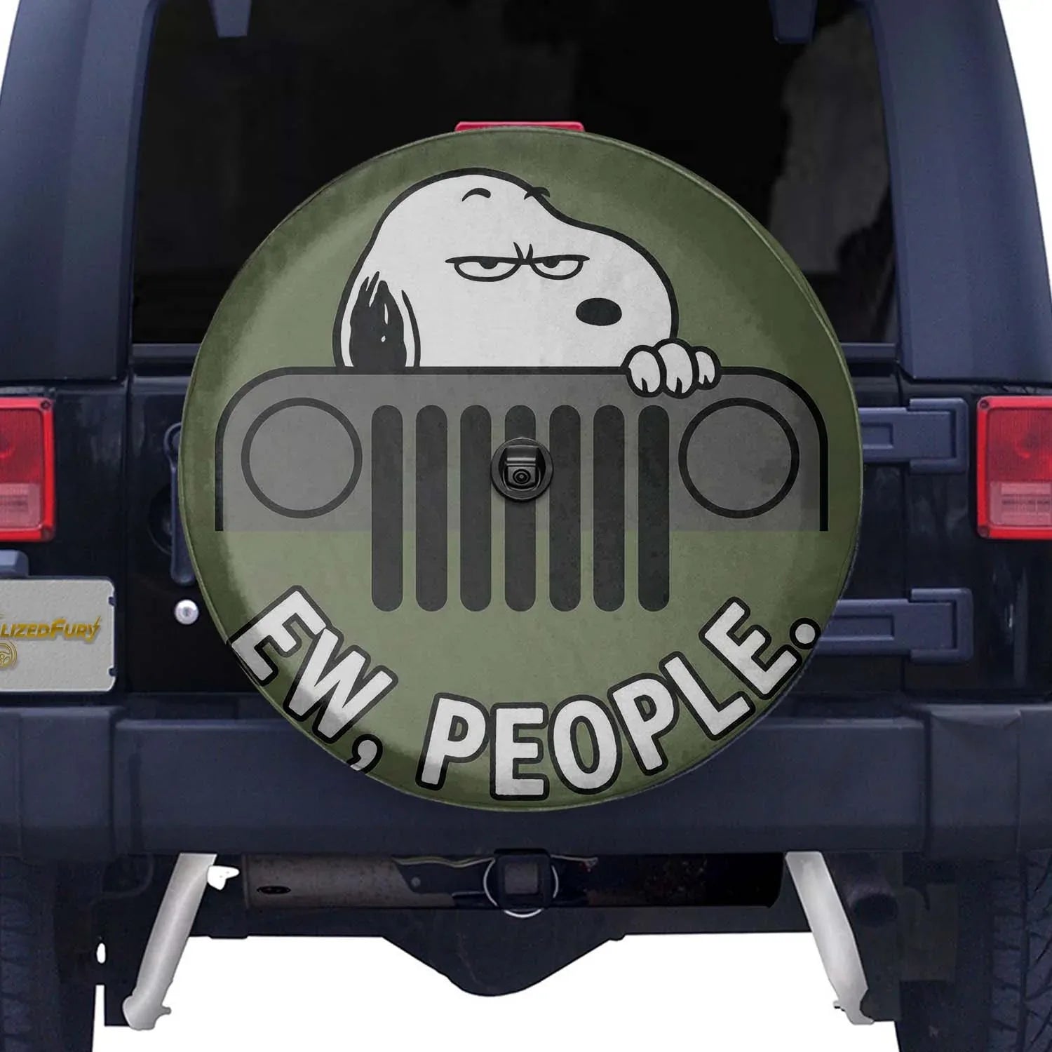 Snoopy Leather Spare Tire Cover Ew People – Funny Jeep Tire Cover - PersonalizedFury