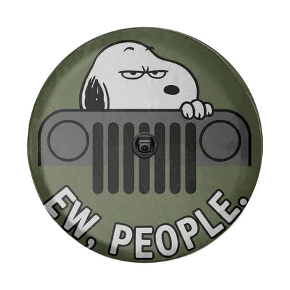 Snoopy Leather Spare Tire Cover Ew People – Funny Jeep Tire Cover - PersonalizedFury