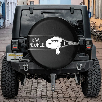 Snoopy Leather Spare Tire Cover Ew People – Jeep Wrangler Tire Cover - PersonalizedFury