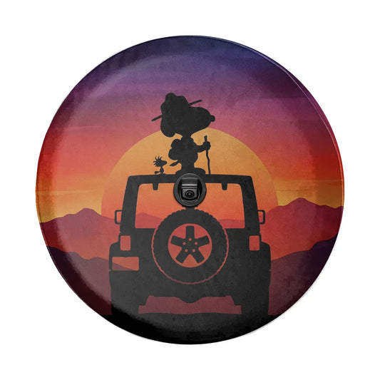 Snoopy Leather Jeep Spare Tire Cover - PersonalizedFury