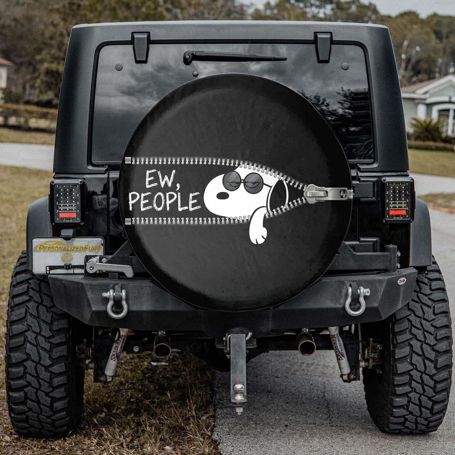 Snoopy Leather Spare Tire Cover – Ew People Off Road Jeep Style - PersonalizedFury
