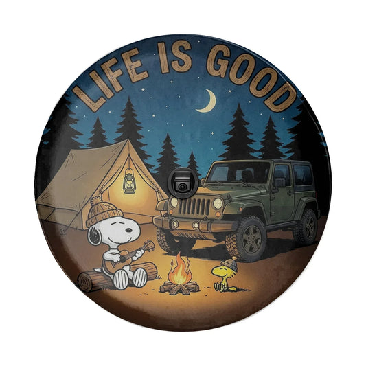 Snoopy Leather Spare Tire Cover – Life Is Good Jeep Accessories - PersonalizedFury