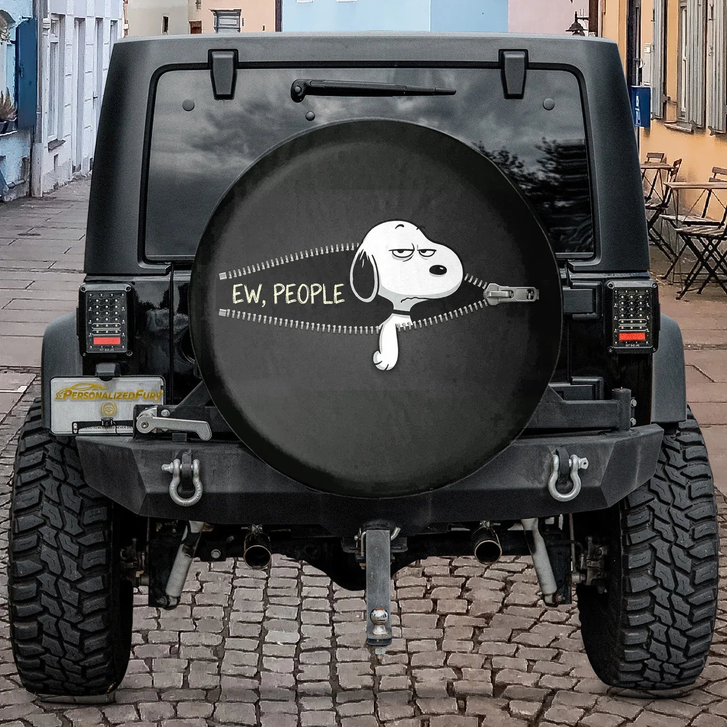 Snoopy Leather Spare Tire Cover – Ew People Funny Jeep Accessory - PersonalizedFury