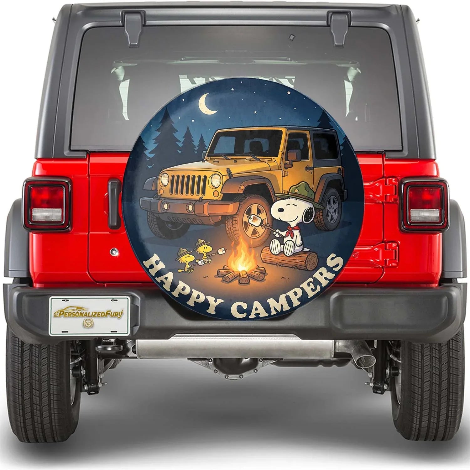 Snoopy Spare Tire Cover – Happy Camper Off Road Jeep Cover - PersonalizedFury