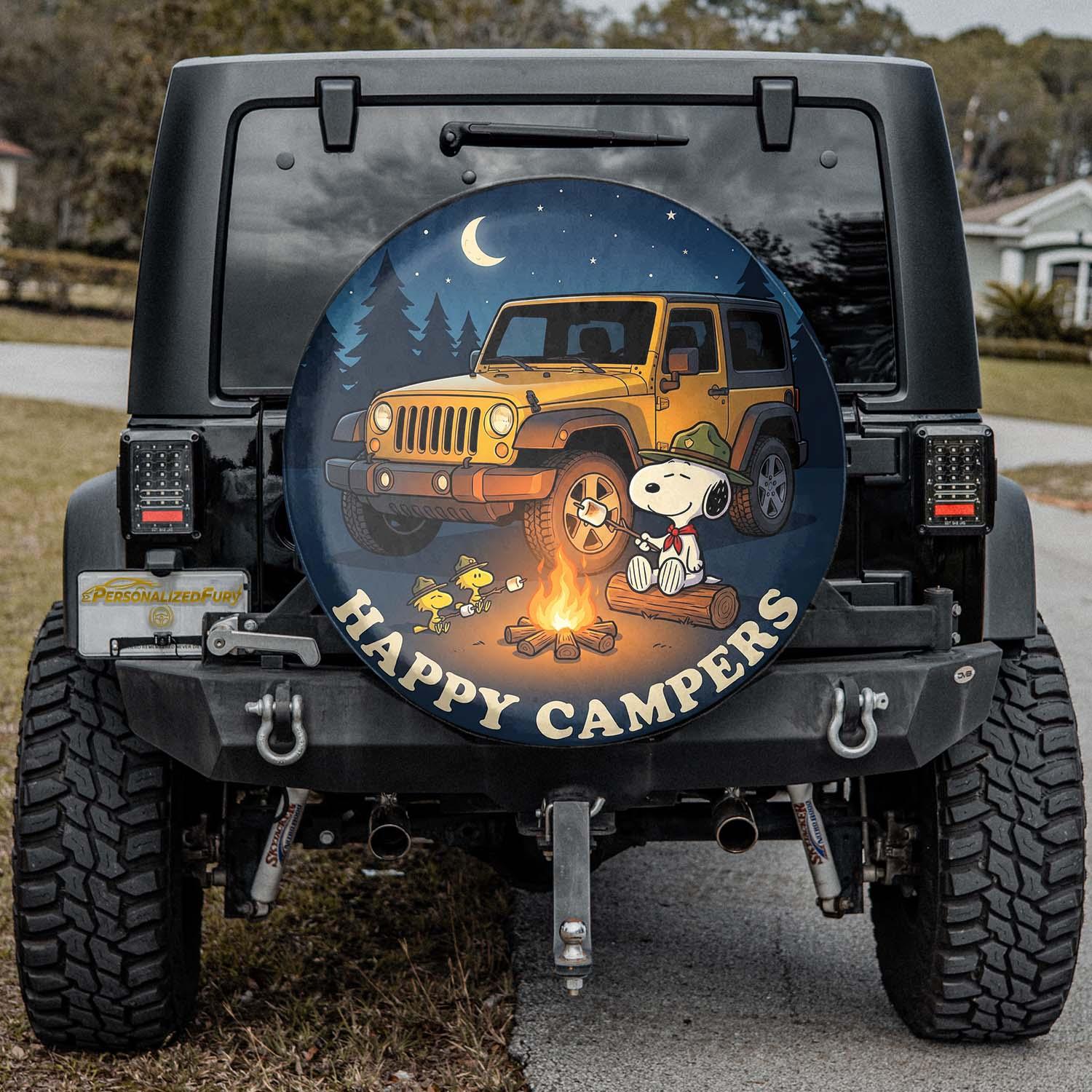 Snoopy Spare Tire Cover – Happy Camper Off Road Jeep Cover - PersonalizedFury
