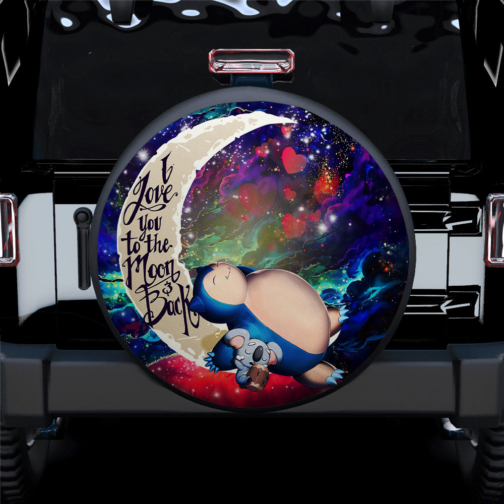 Snorlax Sleep Love You To The Moon Galaxy Car Spare Tire Cover