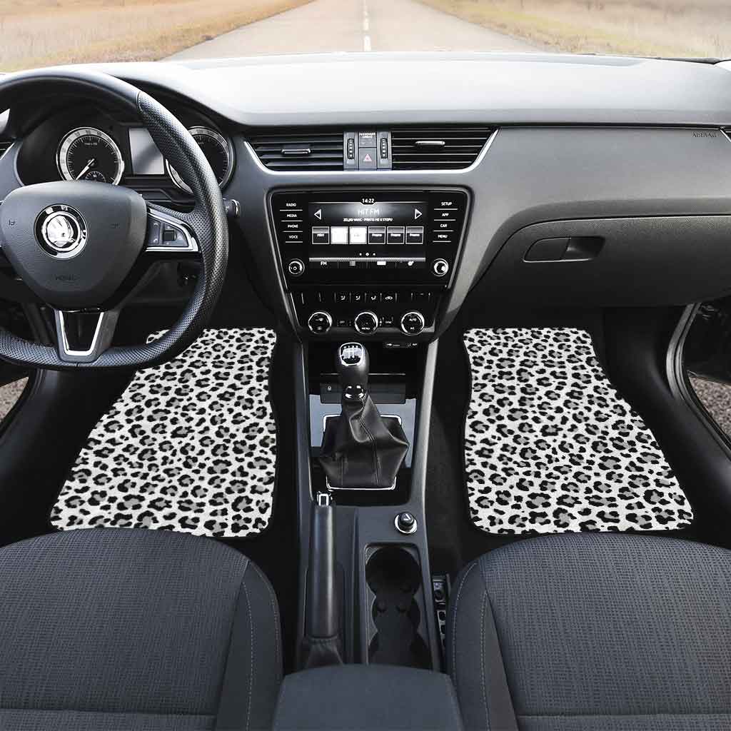 Snow Leopard Skin Car Floor Mats Custom Printed Car Accessories