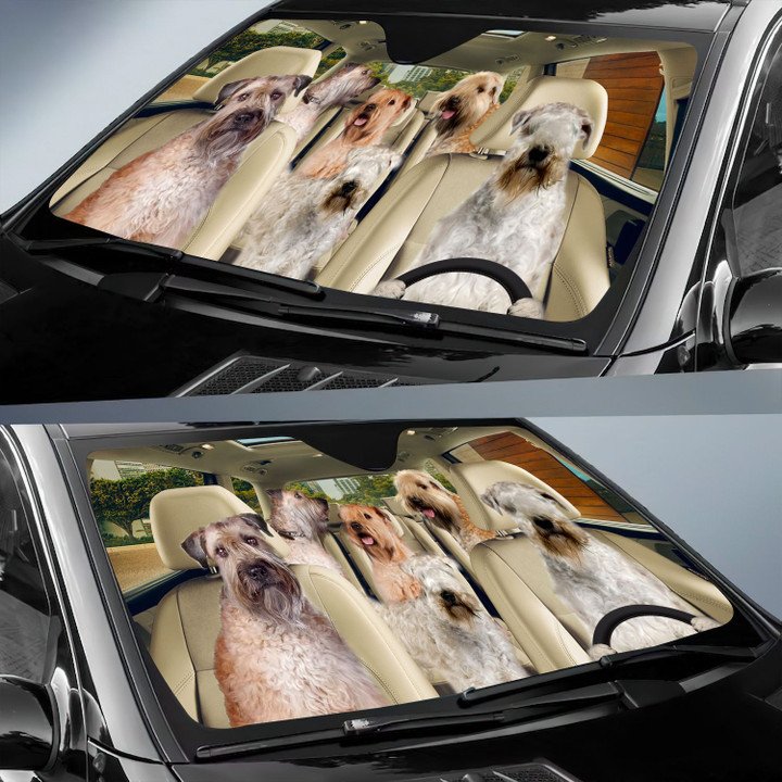 Soft Coated Wheaten Terrier Car All Over Printed 3D Sun Shade