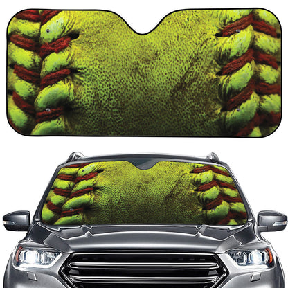 Softball Ball Print Car Windshield Sun Shade