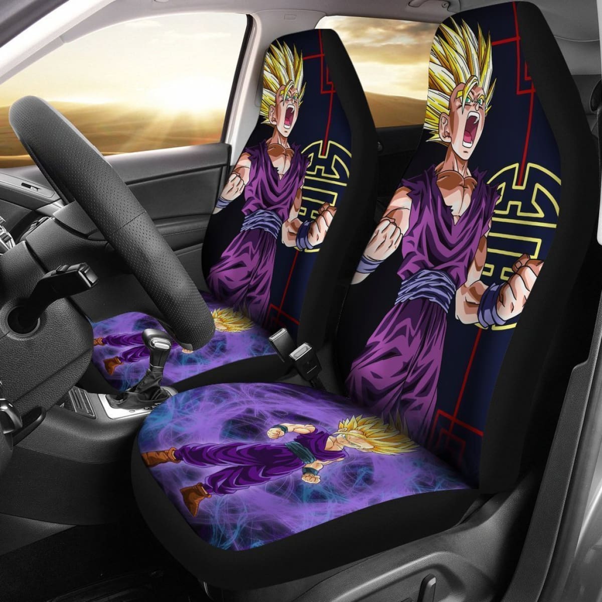Son Gohan Super Saiyan Dragon Ball Car Seat Covers Lt02 Universal Fit 225721
