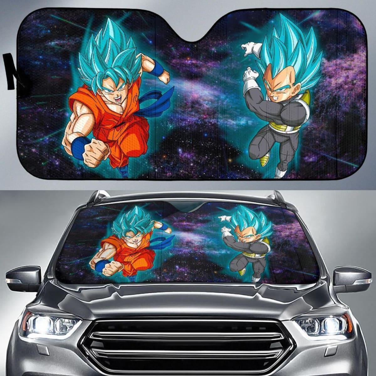 Songoku & Vegeta Car Sun Shade Window Protectors Nh07 Universal Fit 111204