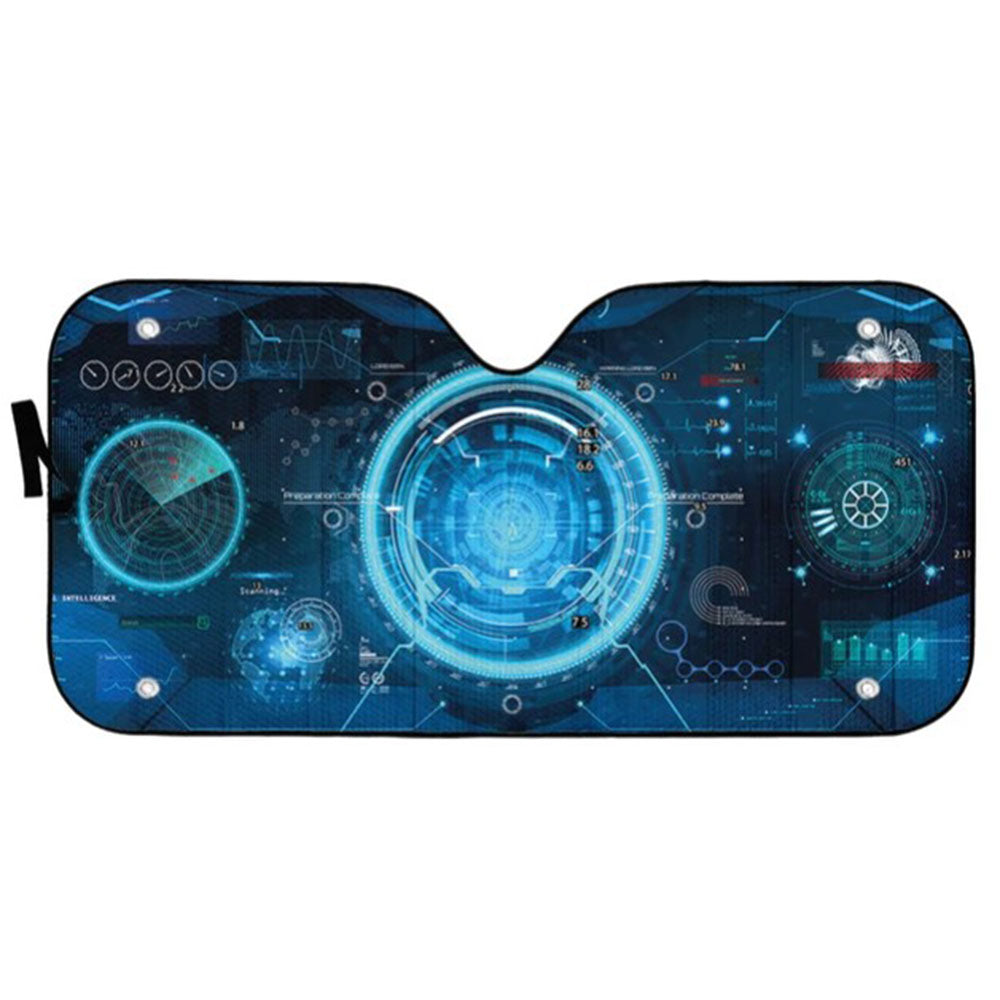 Spacecraft Control Panel Dashboard Custom Car Auto Sun Shades Windshield Accessories Decor Gift