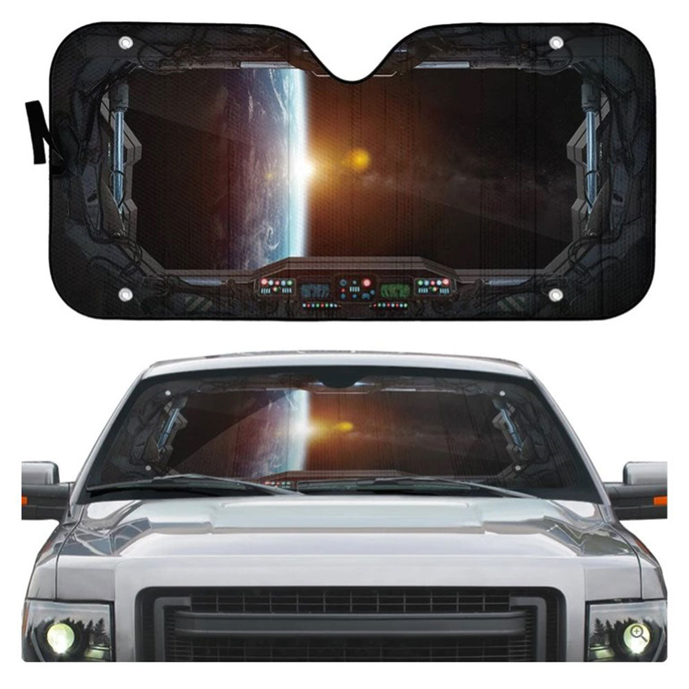 Spaceship Custom Car Auto Sun Shades Windshield Accessories Decor Gift