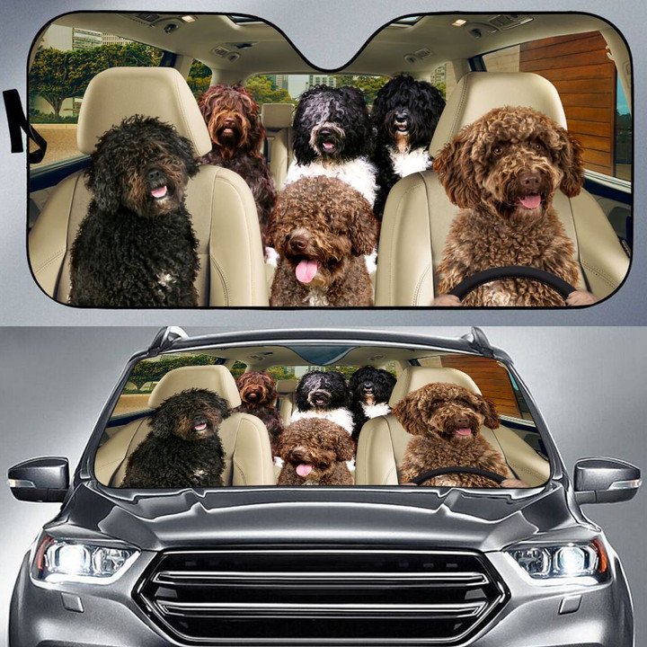 Spanish Water Dog Car All Over Printed 3D Sun Shade