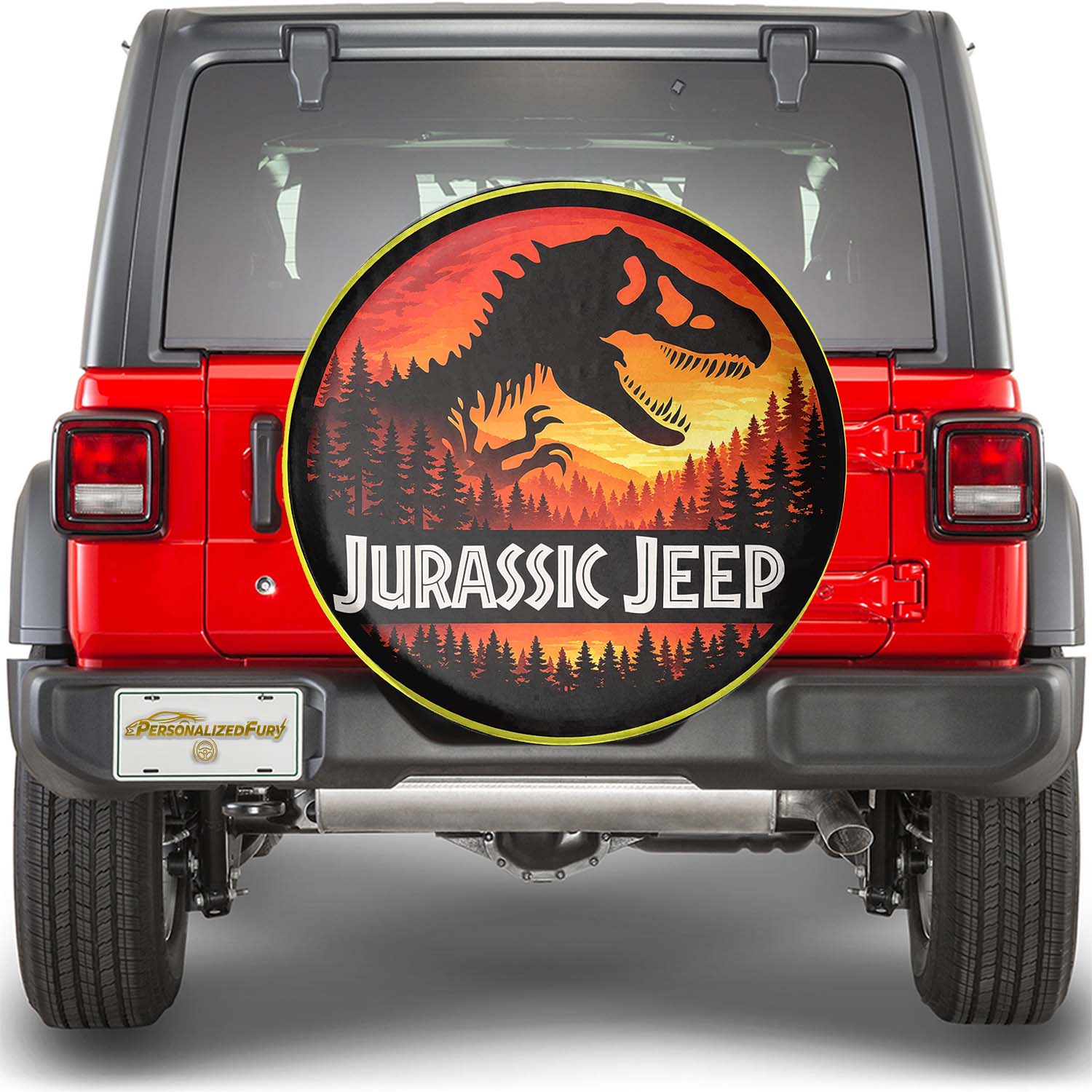 Spare Tire Cover Leather Wheel Cover – Jurassic Park - Image 1