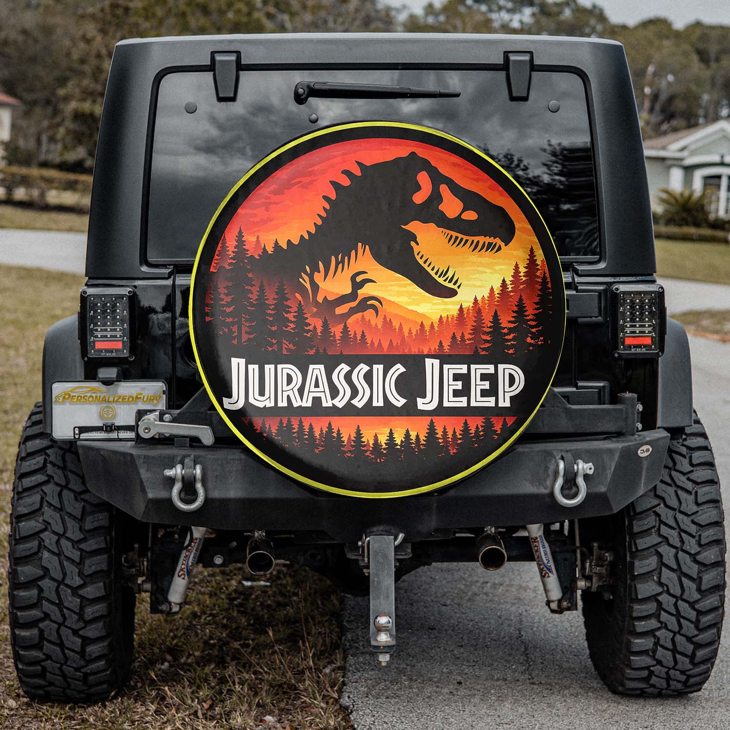 Spare Tire Cover Leather Wheel Cover – Jurassic Park - Image 2