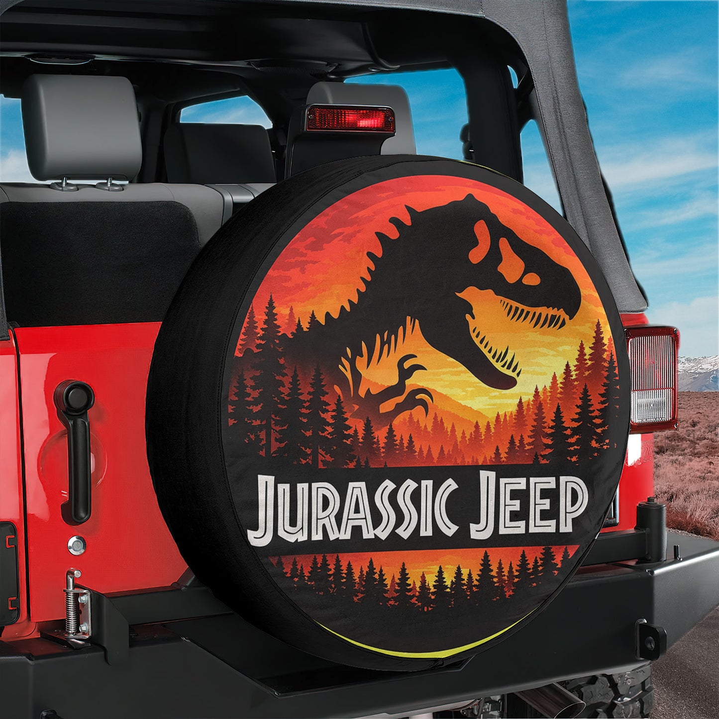Spare Tire Cover Leather Wheel Cover – Jurassic Park - Image 6
