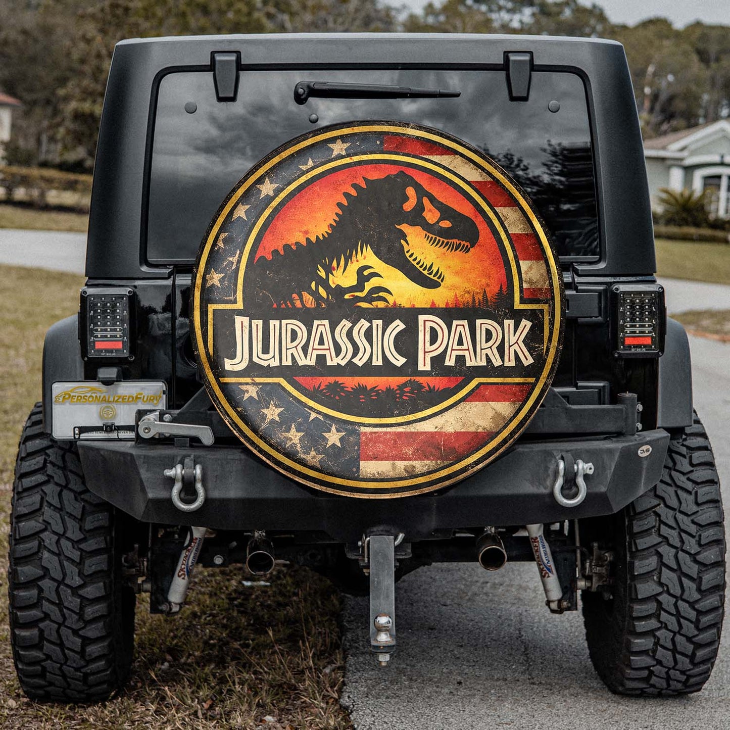 Spare Tire Wheel Cover Leather – Jurassic Park Car Accessories - Image 2