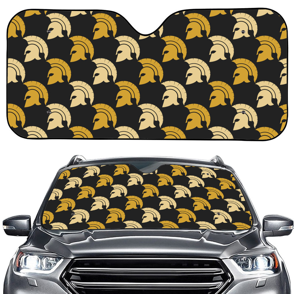 Spartan Warrior Helmet Pattern Print Car Windshield Sun Shade