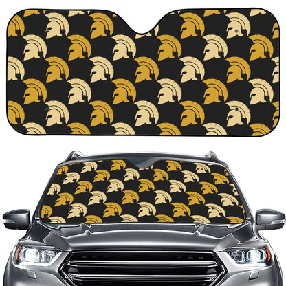 Spartan Warrior Helmet Pattern Print Car Windshield Sun Shade