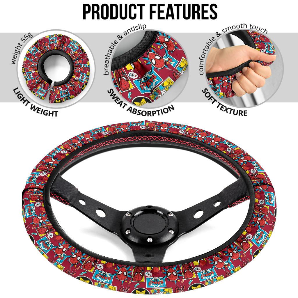 Spider Man Comic Custom Car Steering Wheel Cover