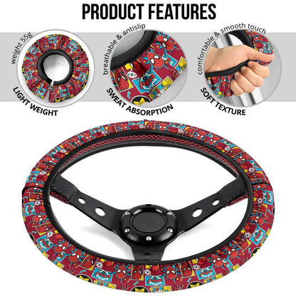 Spider Man Comic Custom Car Steering Wheel Cover