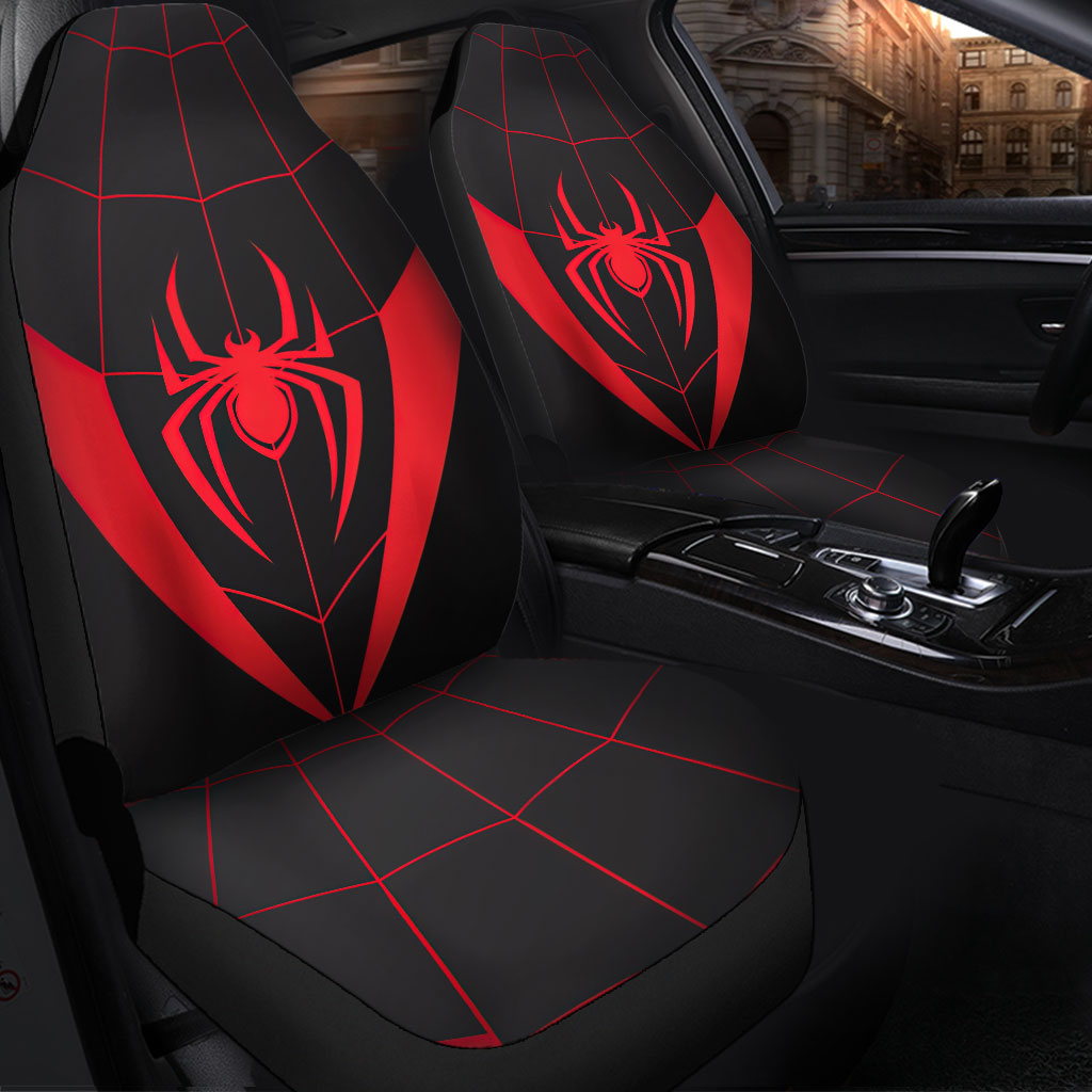 Spider Red Car Seat Covers Custom Uniform Printed Car Seat Covers