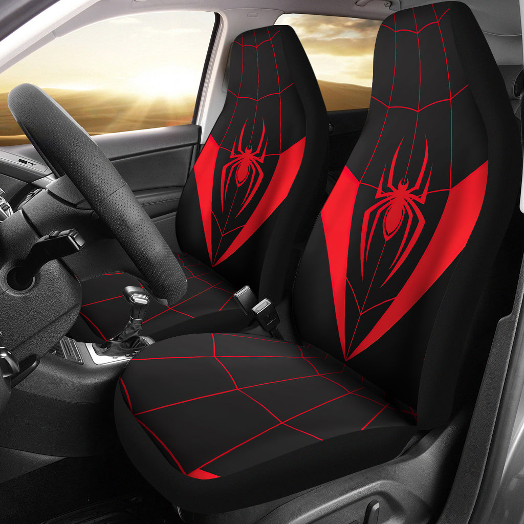 Spider Red Car Seat Covers Custom Uniform Printed Car Seat Covers