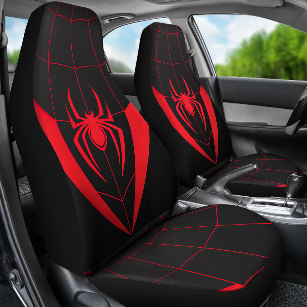 Spider Red Car Seat Covers Custom Uniform Printed Car Seat Covers