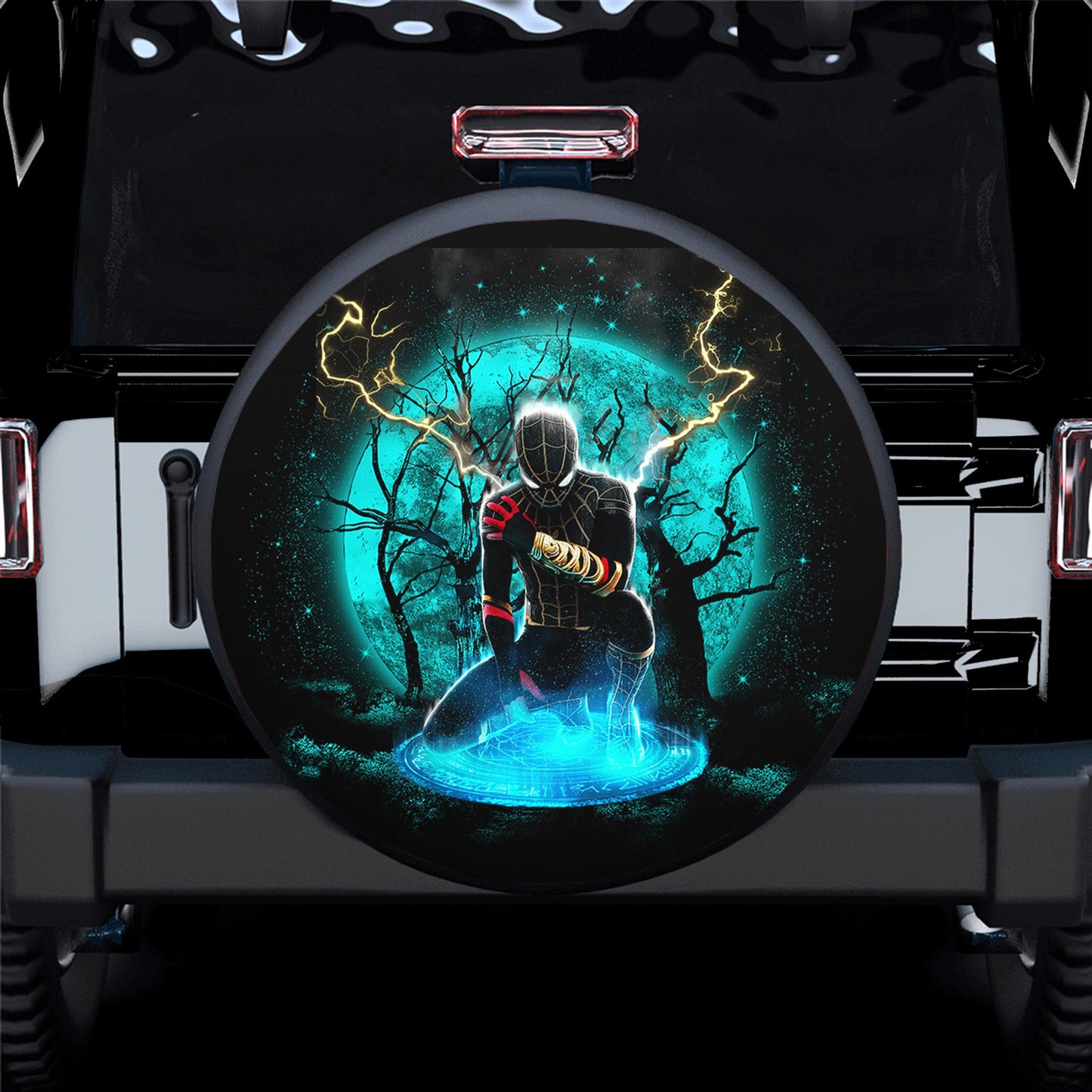 Spiderman Black Suit No Way Home Moonlight 1 Spare Tire Cover